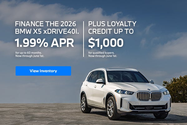 Finance The 2026 BMW X5 xDrive40i. 1.99% APR